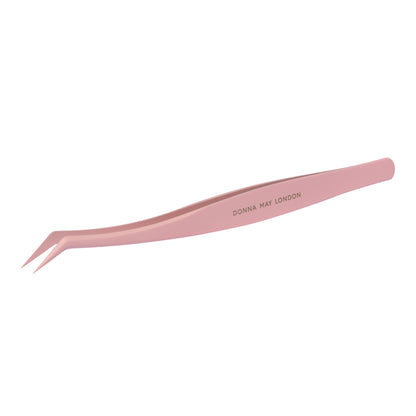 Signature pink non-stick eyelash tweezers inside matching faux leather wallet – compact and perfect for travel