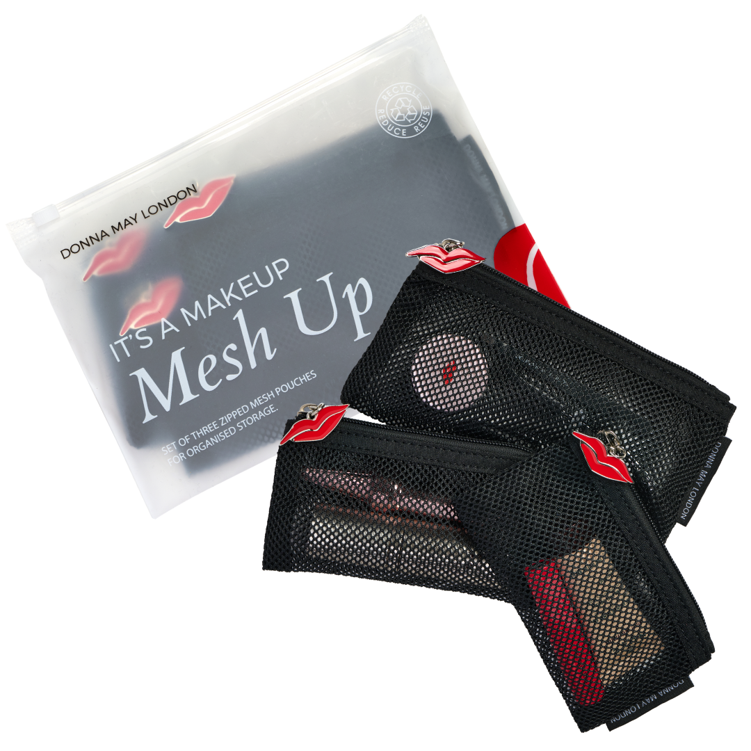 Set of 3 Mesh Makeup Pouches