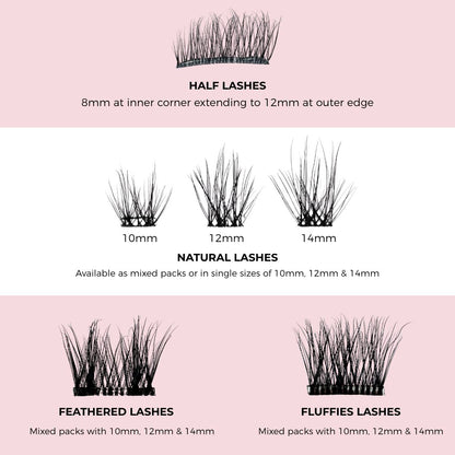 Easylash Feathered Mixed Length Pre-Glued Underlashes – Black