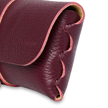 Bordeaux Glasses Case in Cranberry Italian Leather