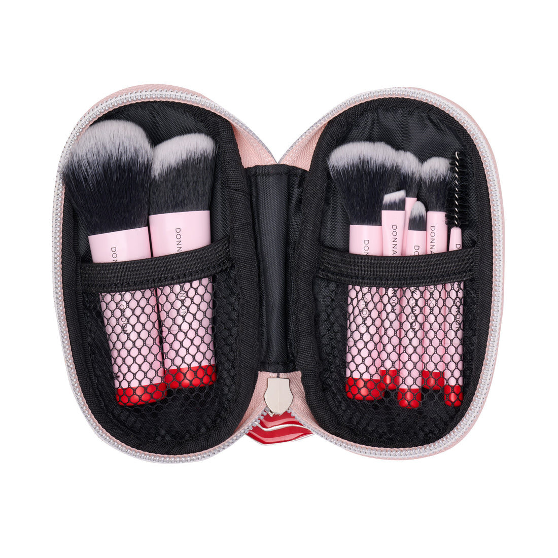 Travel Makeup Brush Set in Blush Pink Case