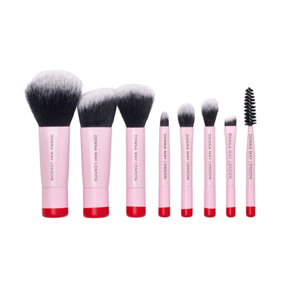 8-Piece Travel Makeup Brush Set in Blush Pink Case
