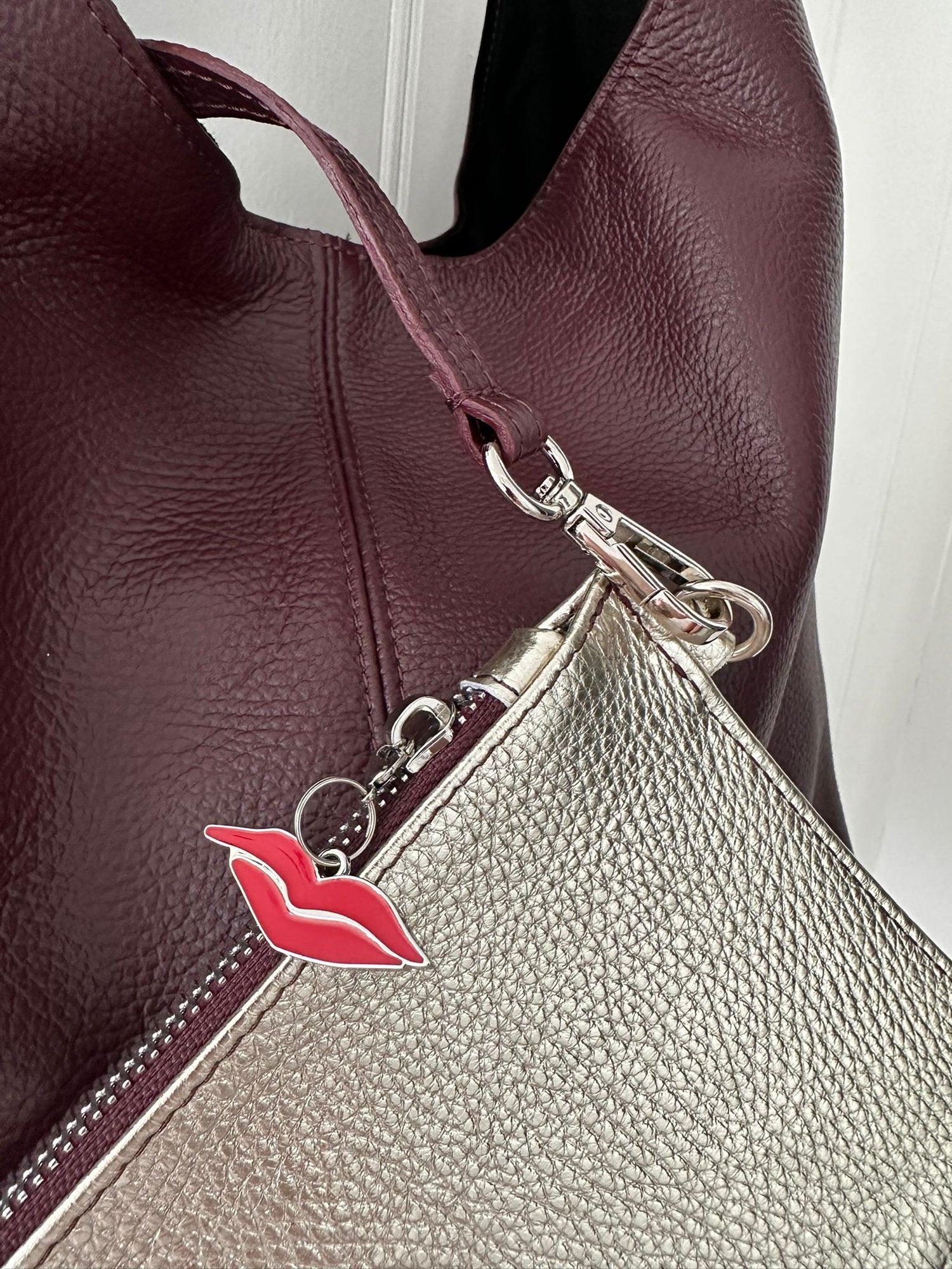 Porto Sloane Shopper in Dark Plum &amp; Gold