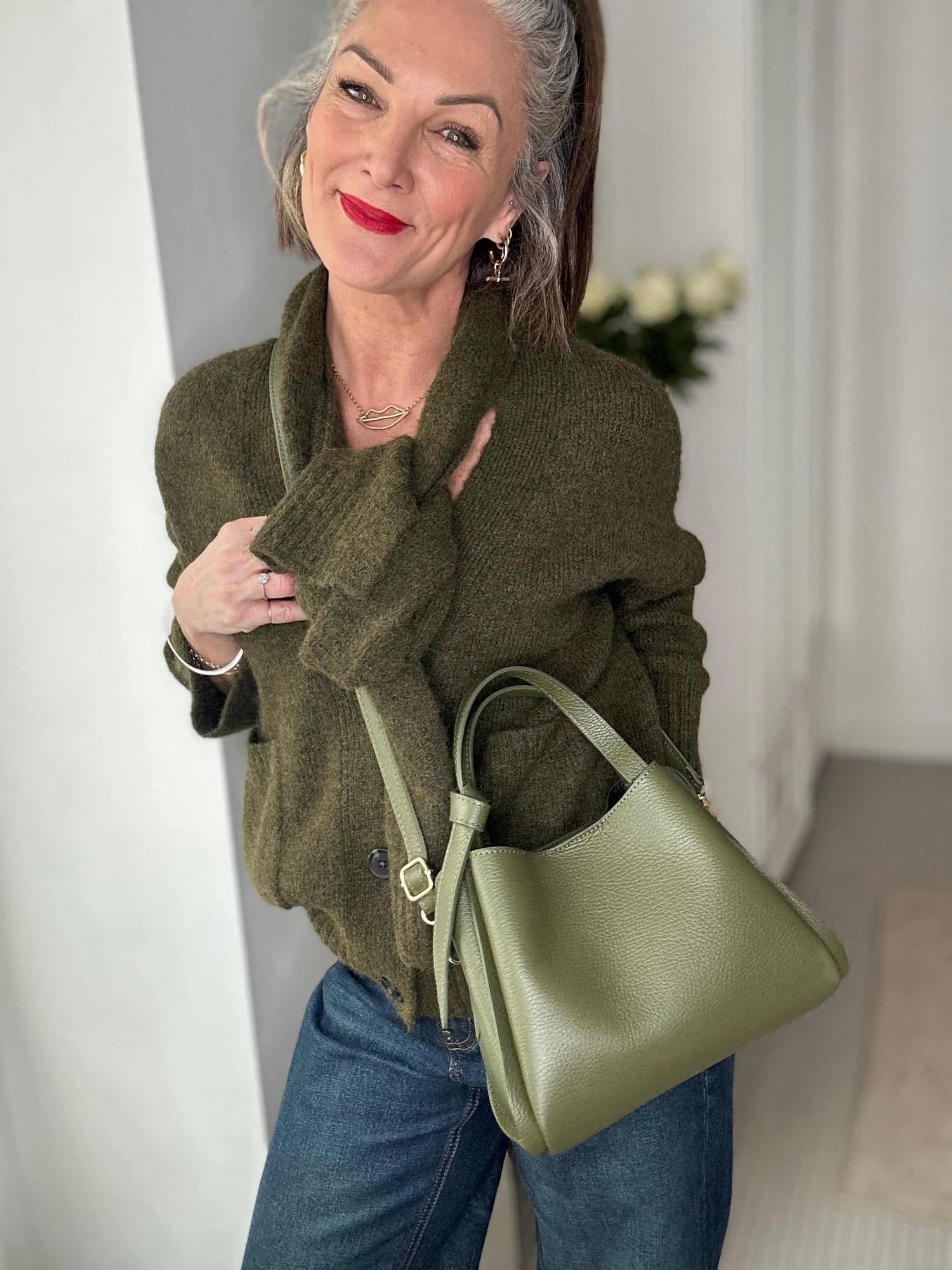 Bow Bag in Olive Green - The Everyday Luxe Mini Tote