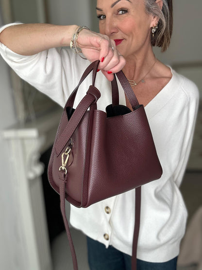 Bow Bag in Deep Plum - The Everyday Luxe Mini Tote