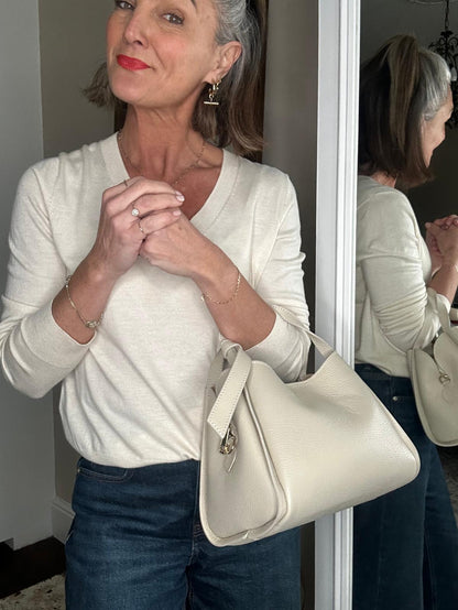 Bow Bag in Cream - The Everyday Luxe Mini Tote