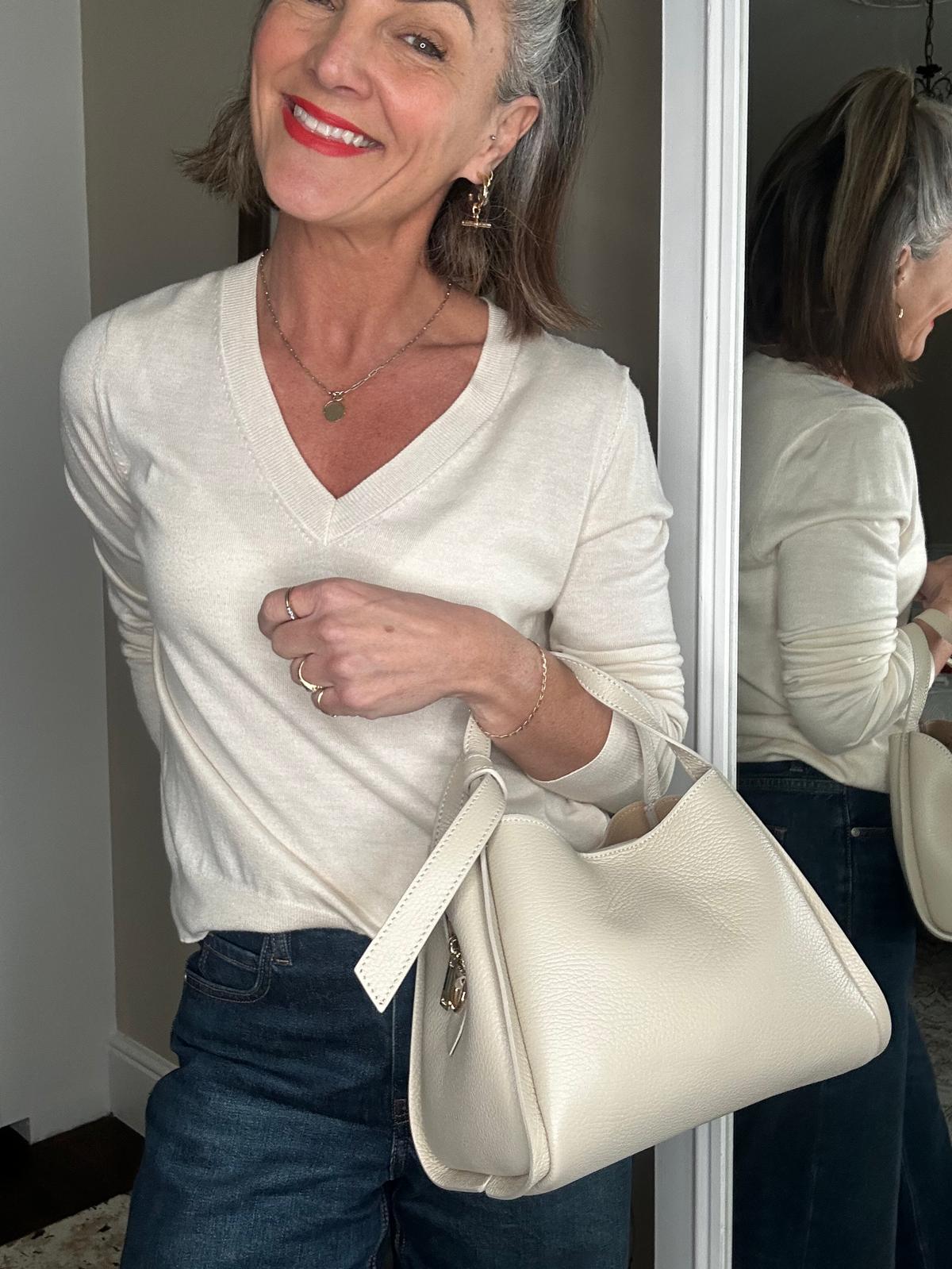 Bow Bag in Cream - The Everyday Luxe Mini Tote