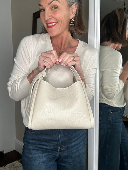 Bow Bag in Cream - The Everyday Luxe Mini Tote