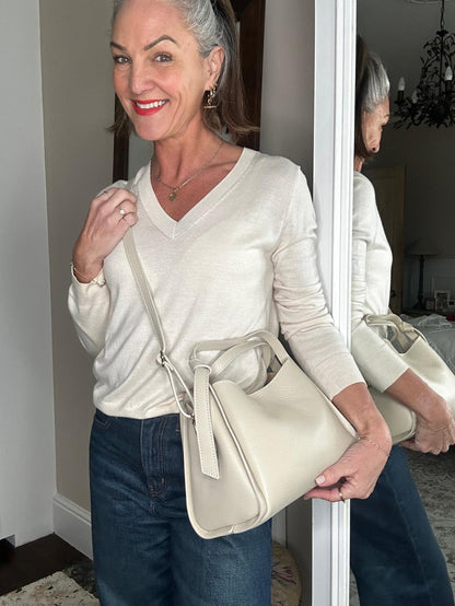 Bow Bag in Cream - The Everyday Luxe Mini Tote