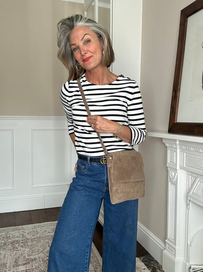The Everyday Italian Suede Bag in Mink