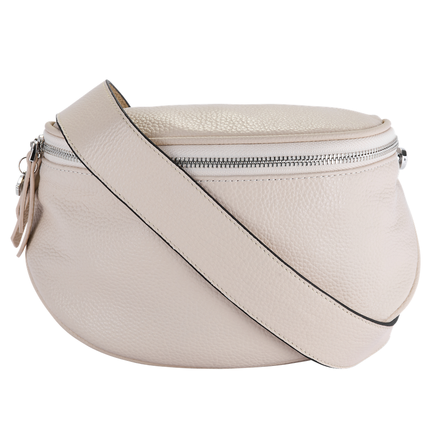 Winter white leather handbag