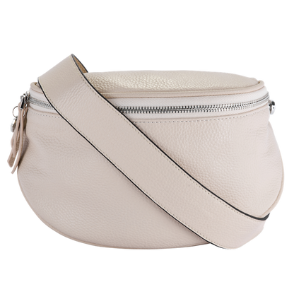Winter white leather handbag