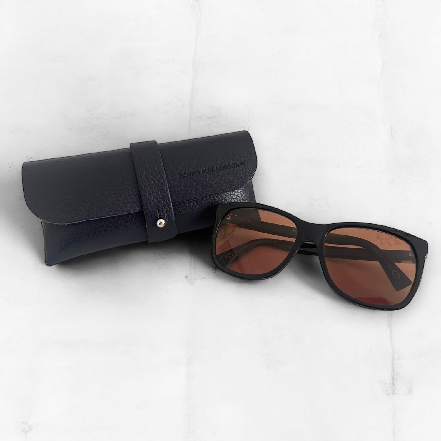 black leather glasses case