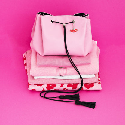 Lay Flat Makeup Bag in Peony Pink