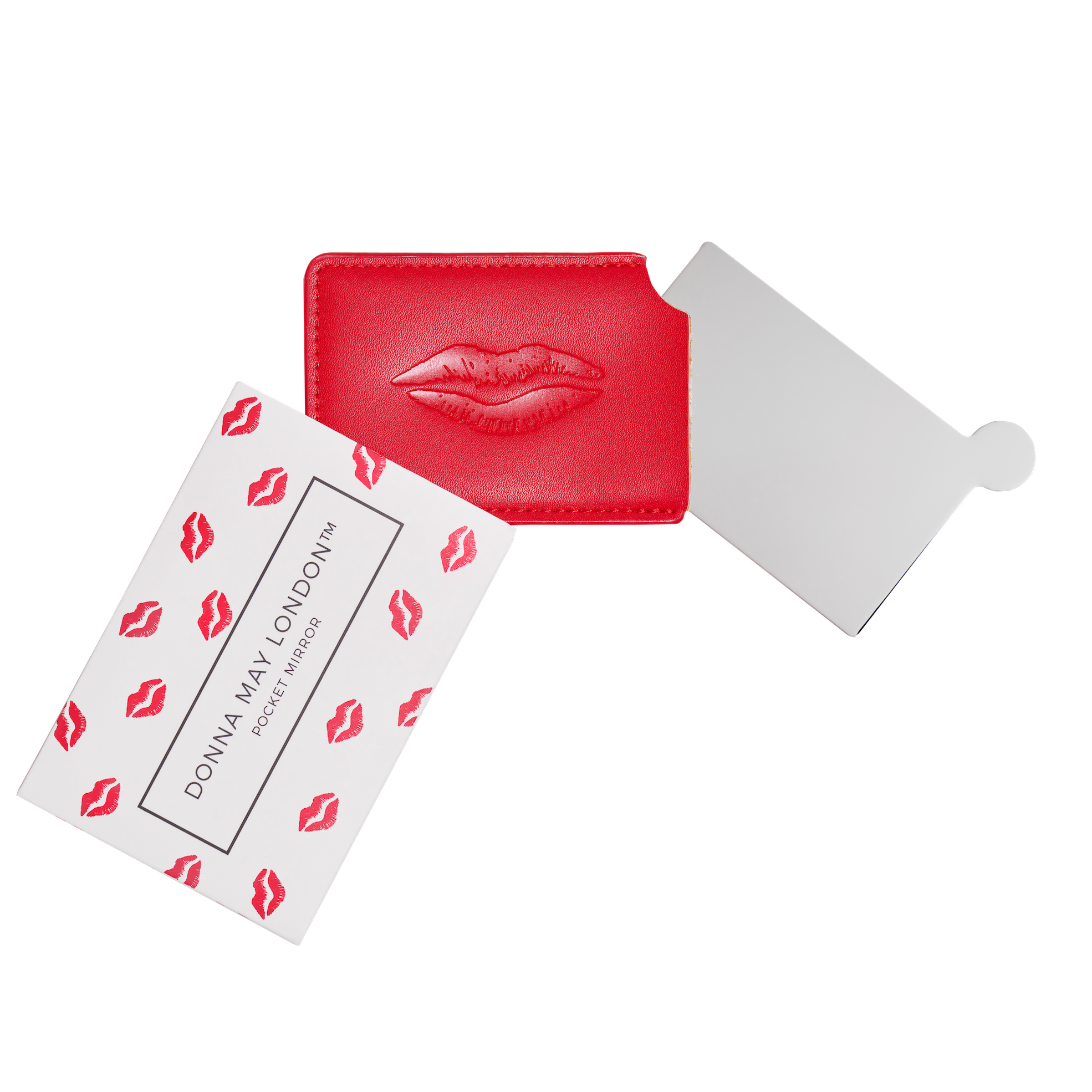 red lip pocket mirror