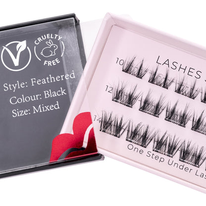 Easylash Feathered Mixed Length Pre-Glued Underlashes – Black