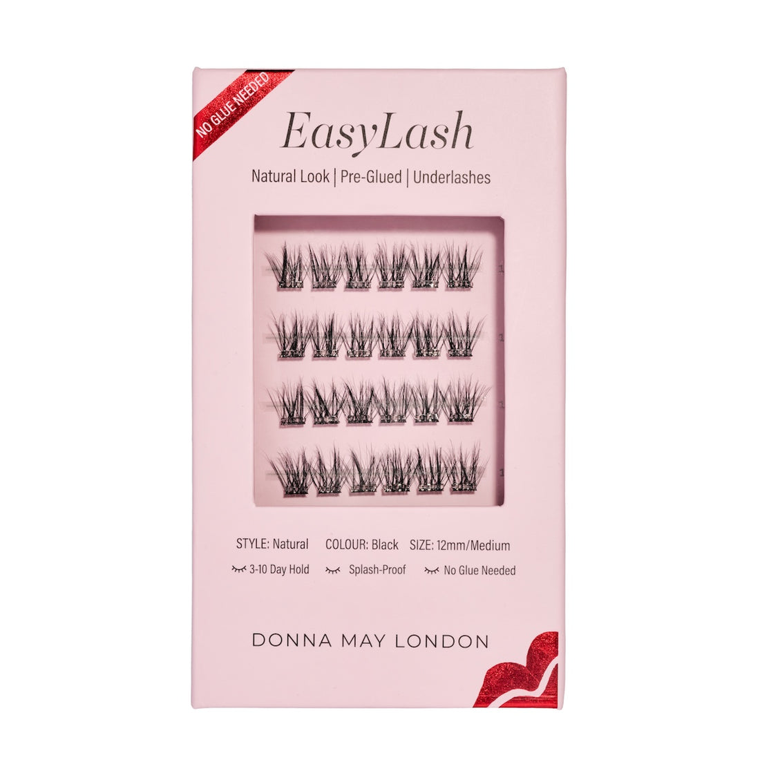 Easylash (12mm)  - Medium Length, Pre-glued, Underlashes - Black