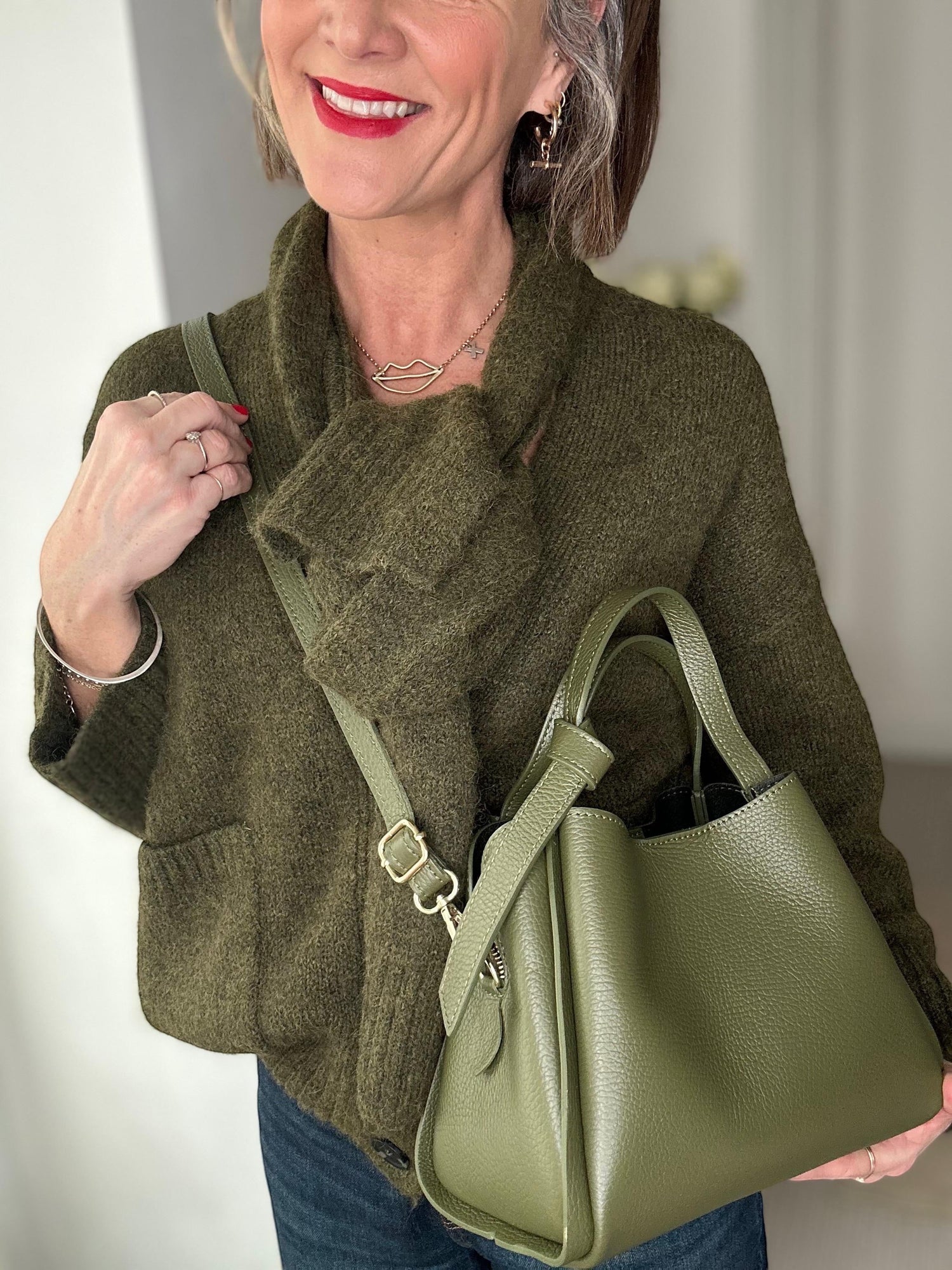 Bow Bag in Olive Green - The Everyday Luxe Mini Tote