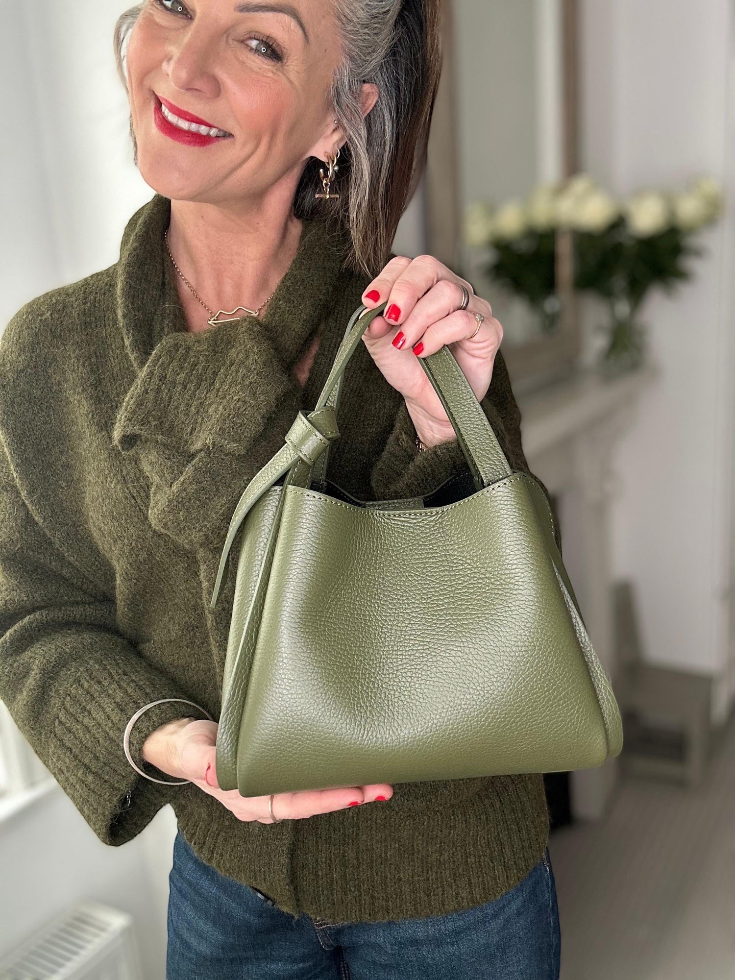 Bow Bag in Olive Green - The Everyday Luxe Mini Tote