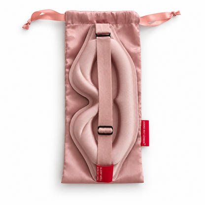 Donna May London blush pink satin drawstring pouch with matching ribbon ties