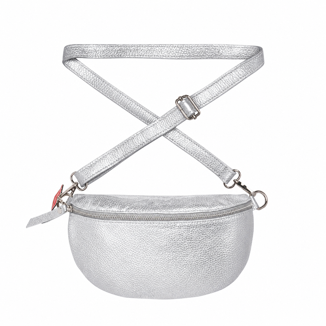 Argento Soft Italian Leather City Bag in Bright Silver