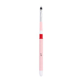 Vegan cruelty-free portable lip brush with protective cover for makeup on the go