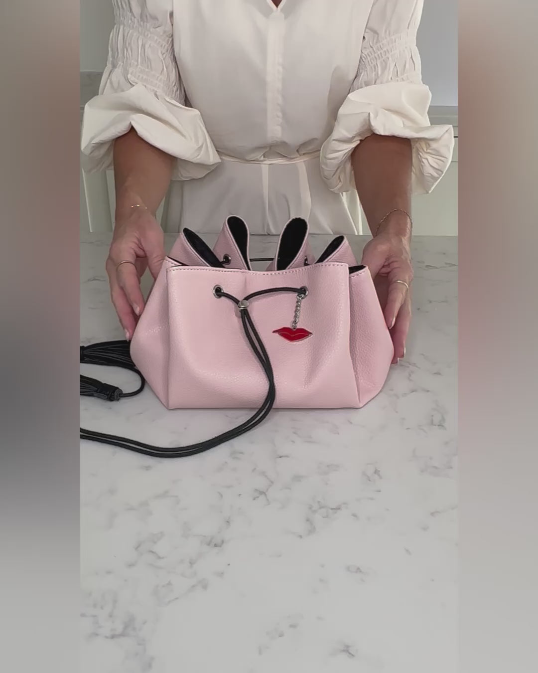 Trousse de maquillage Lay Flat en rose poudré 