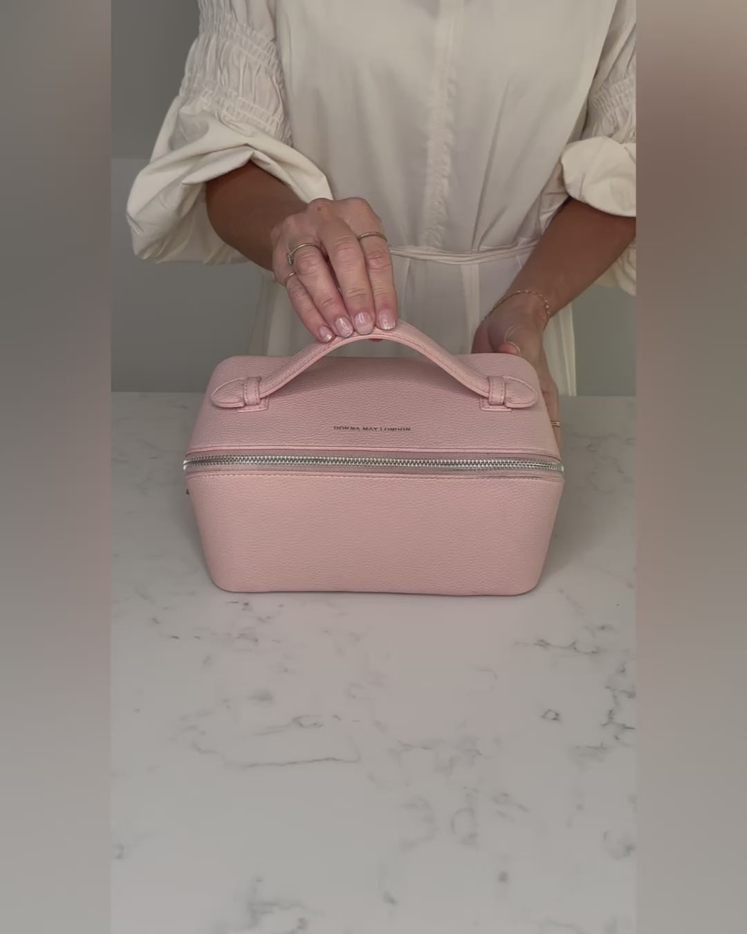 Chic Train Beauty Box | Blush Pink Makeup Storage