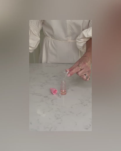 Glass Dropper Bottles Set of 4 in PINK