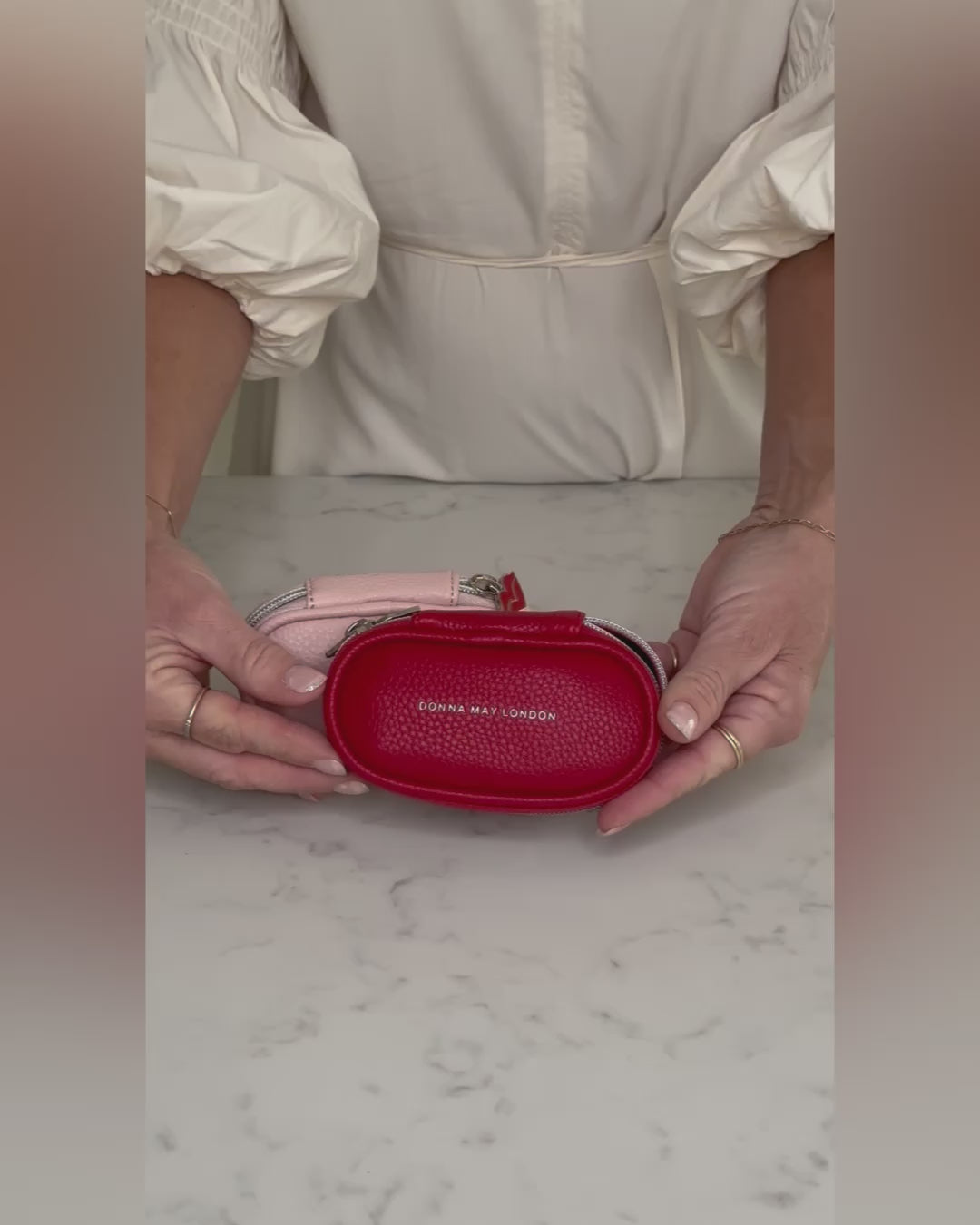 8-Piece Travel Makeup Brush Set in Red Case