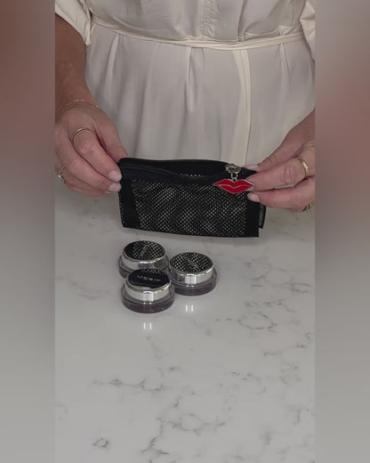 Trio of Stylish Mesh Makeup Pouches – Perfect for Beauty Organisation