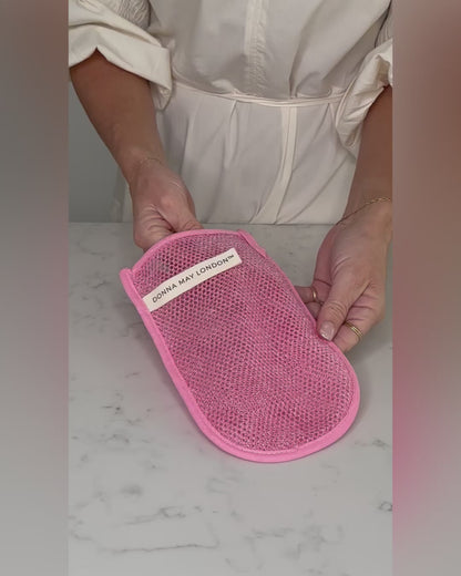 Glow Fresh Duo – Exfoliation Cloth &amp; Mitt Set (Pink)