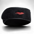 Donna May London black adjustable spa headband with red lip embroidery