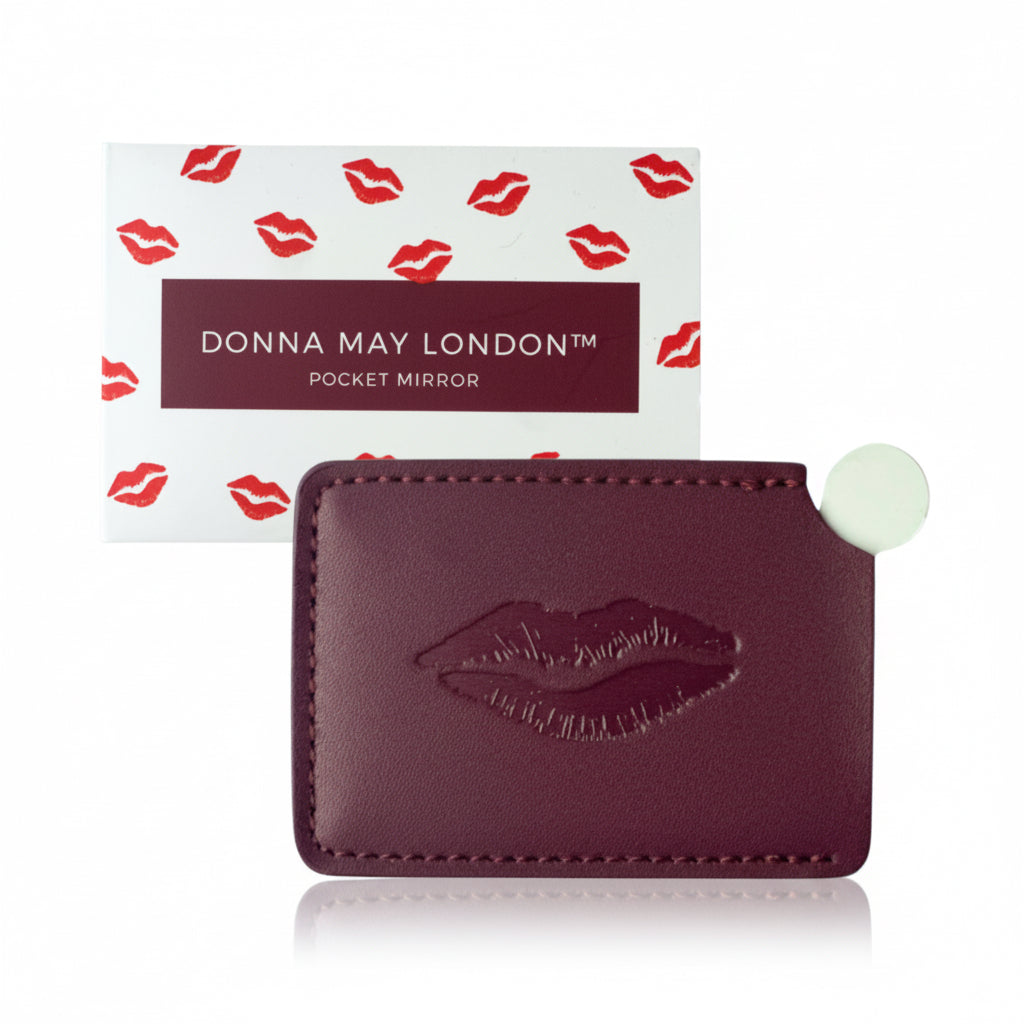 Credit Card Pocket Mirror in Burgundy