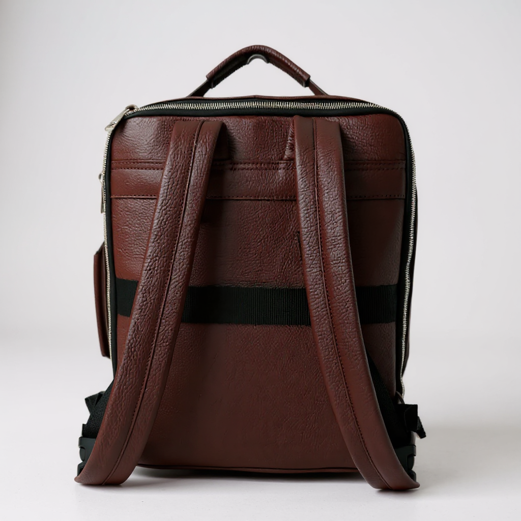 Luxury Porto Leather Rucksack - Deep Plum