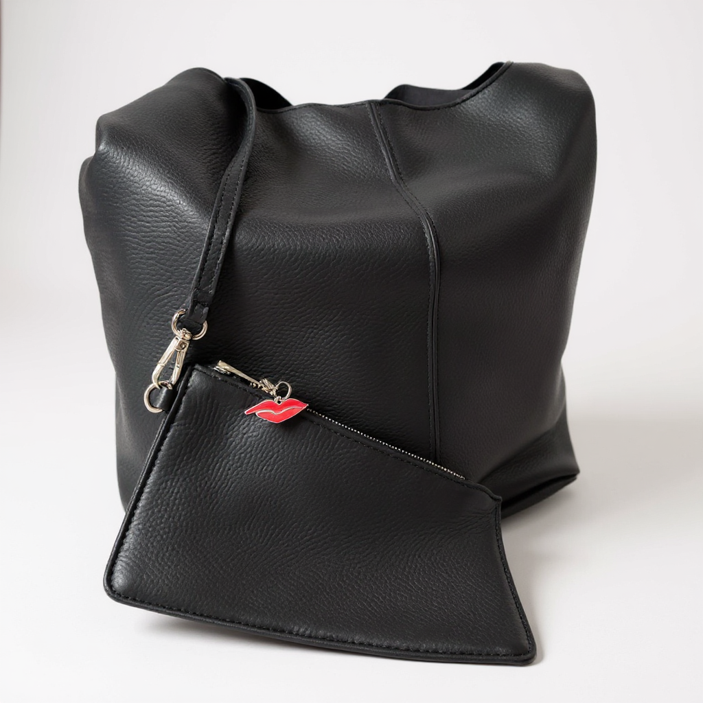London Sloane Shopper in Black with Black Purse