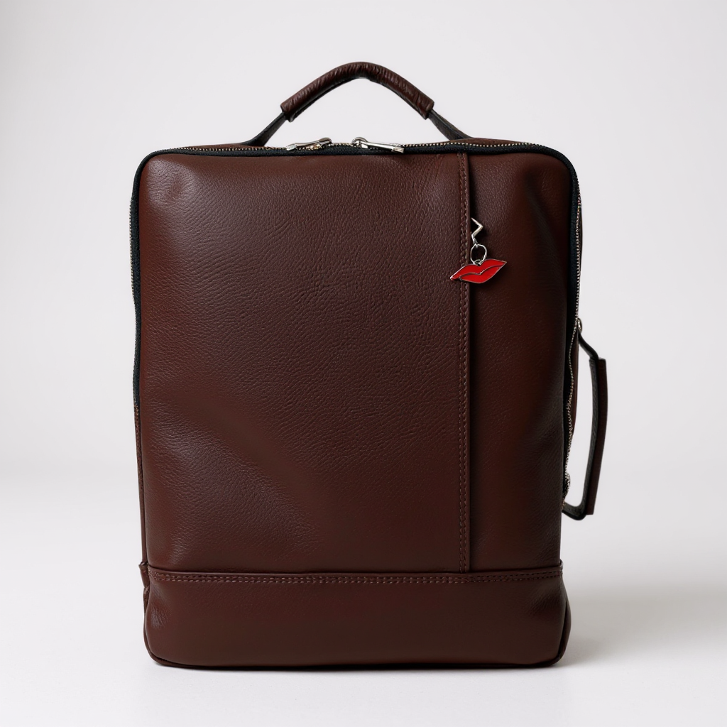 Luxury Porto Leather Rucksack - Deep Plum