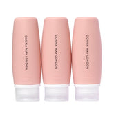 silicone travel bottles in cute reusable zip pouch