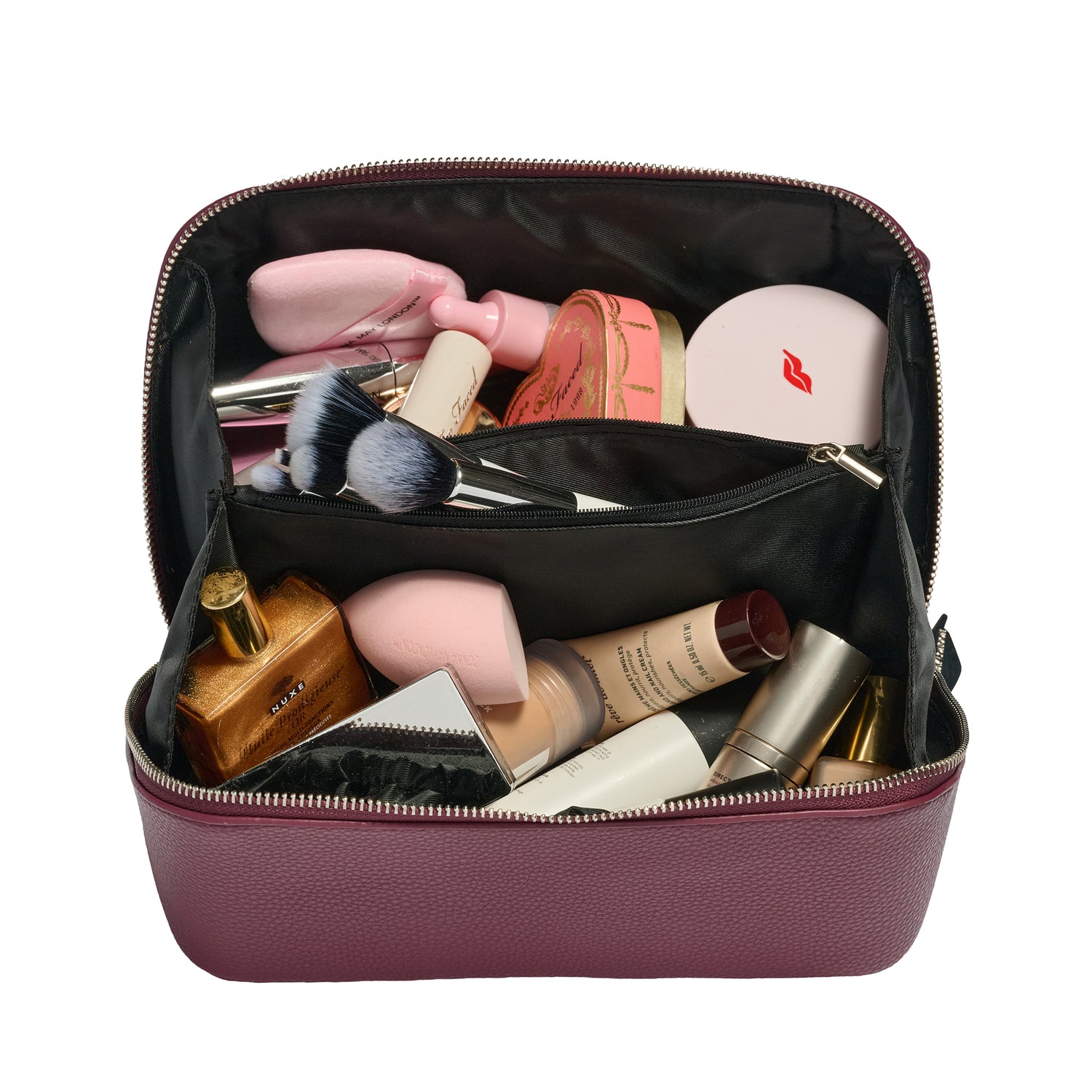 Chic Train Beauty Box for makeup storage - Burgundy