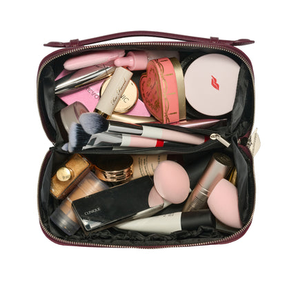 Chic Train Beauty Box for makeup storage - Burgundy