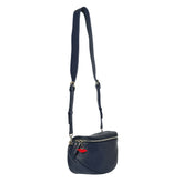 Navy blue crossbody bag with a strap