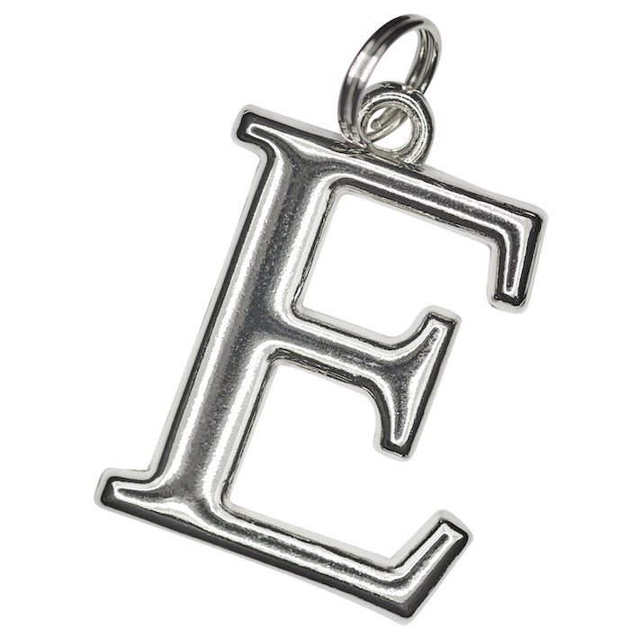 Silver E initial Charm