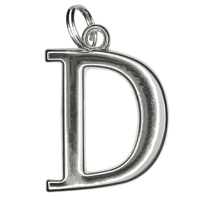 Silver D initial Charm