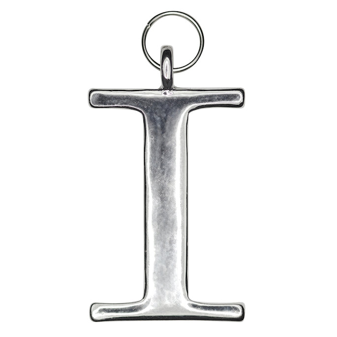Silver I initial Charm
