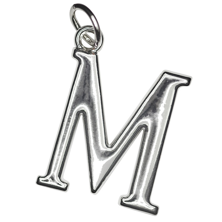 Silver M initial Charm