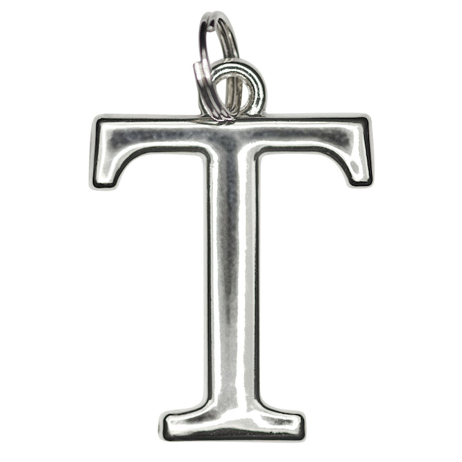 Silver T initial Charm