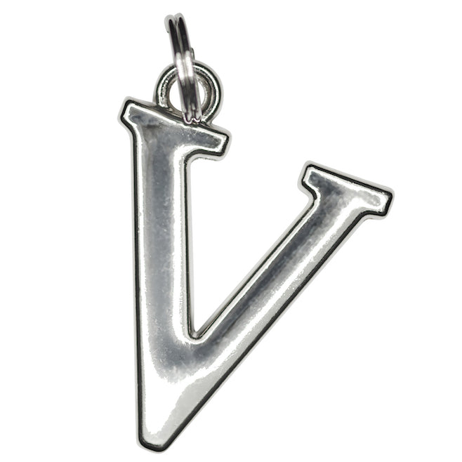 Silver V initial Charm