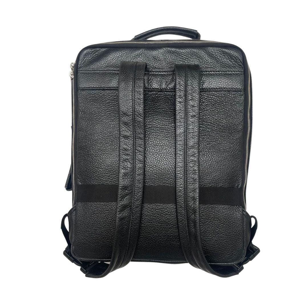 Luxury London Leather Rucksack - Black - Donna May London